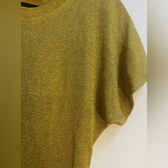 Vintage Cache Woman’s Gold Metallic Pullover Top Blouse Size Medium - Picture 2 of 8